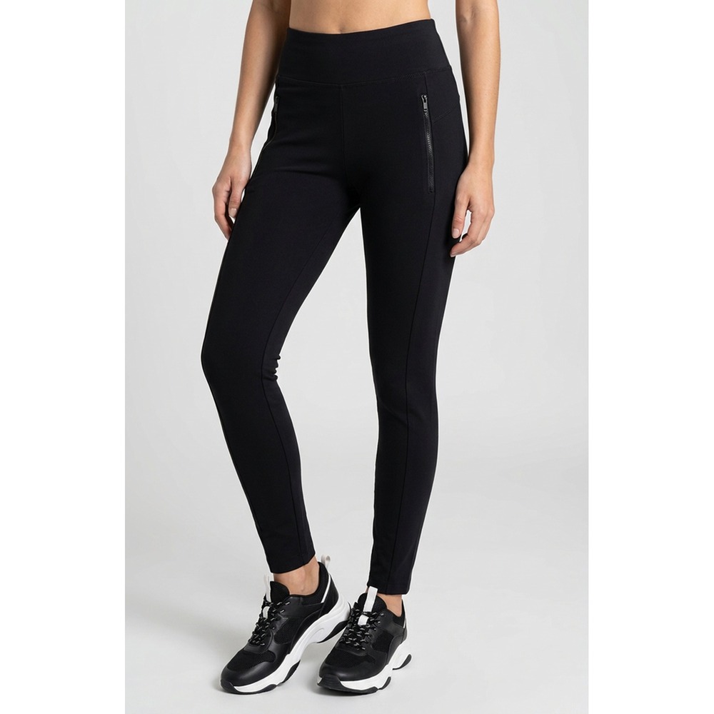 Athleta Black Athletic Leggings Women's Small Zip Pocket High Rise Stretch